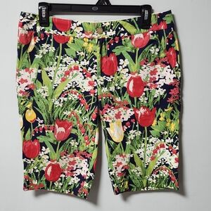Tory Burch Tulip Power Spring Floral Bermuda Shorts 6